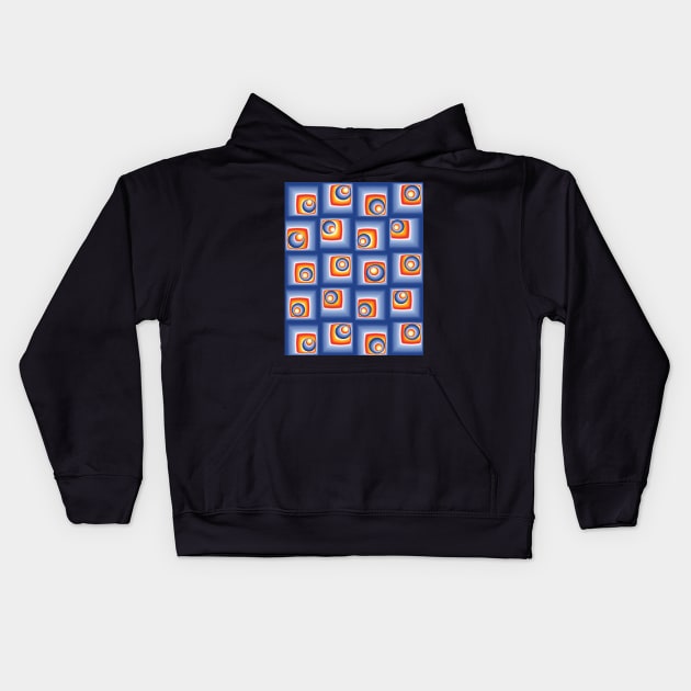 Abstract geometric shapes -blue Kids Hoodie by JNAA